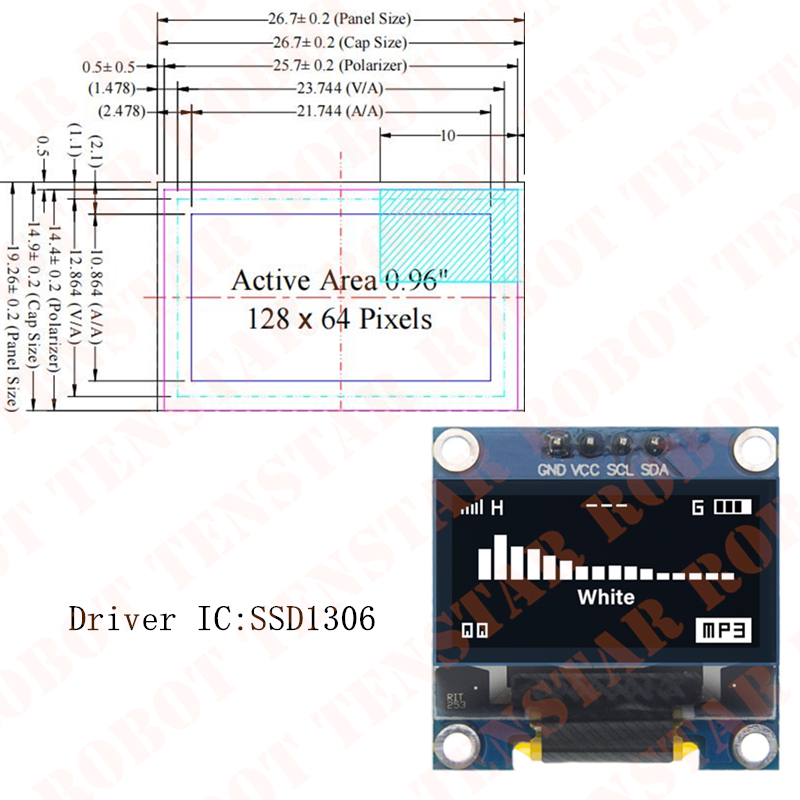TENSTAR 0.96 Inch OLED SSD1306 - Oled Display 0.96 review and price