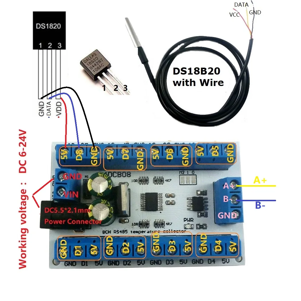 8 Channel DS18B20 Temperature  - Ds18B20 review and price