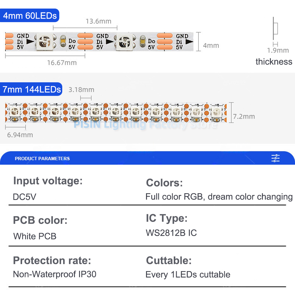 4mm Narrow Width WS2812B RGB L - Ws2812B Strip 5V review and price