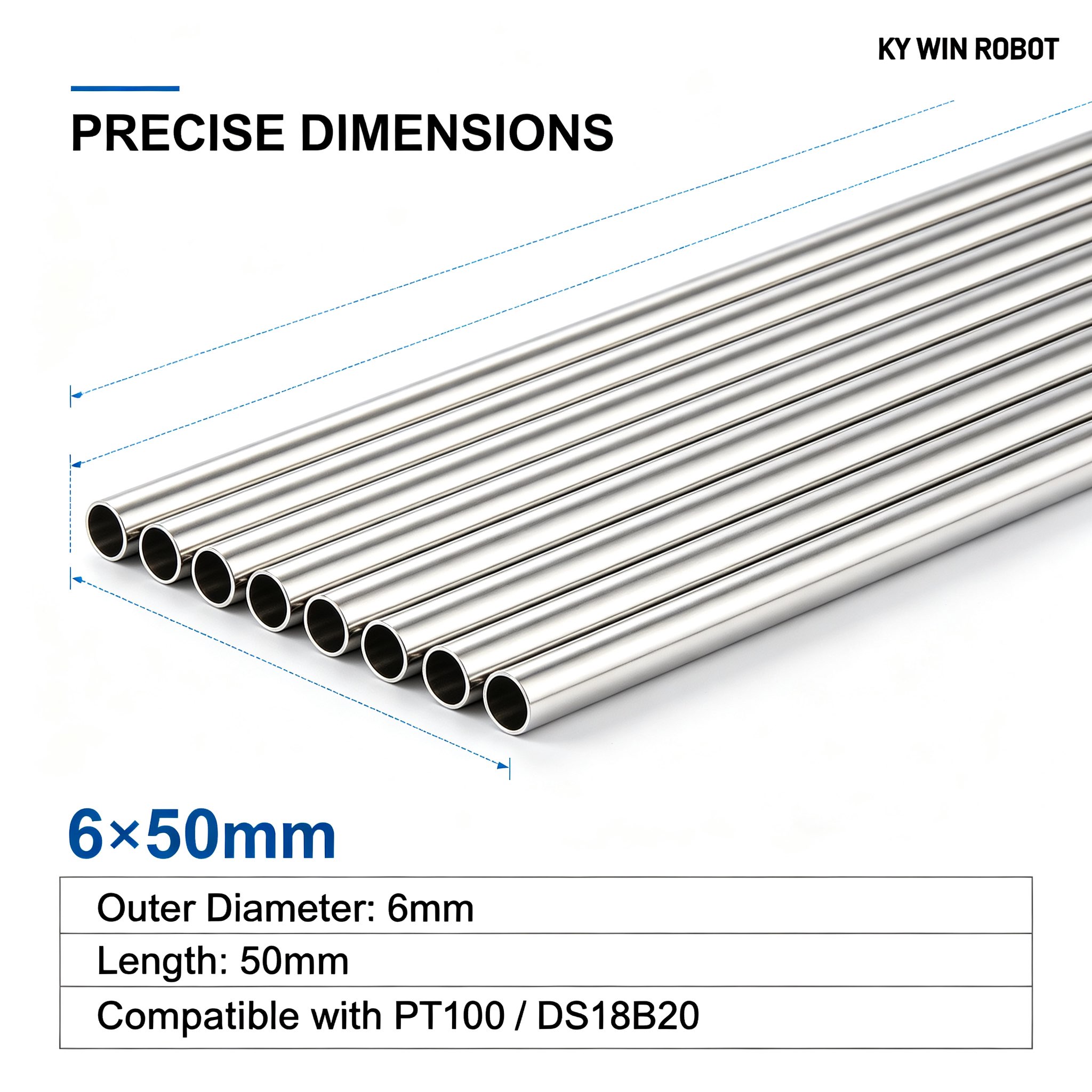 10Pcs 6*50mm Stainless Steel B - Ds18B20 review and price