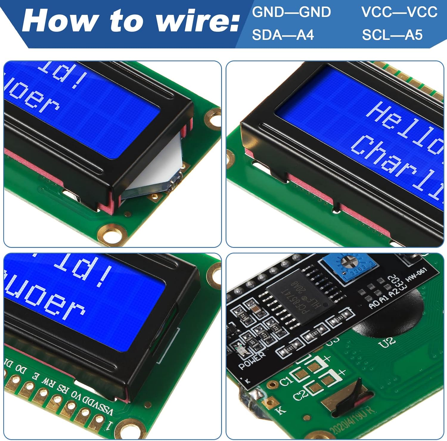 1Set 1602 LCD 20*4 Blue Screen - Lcd 1602 review and price